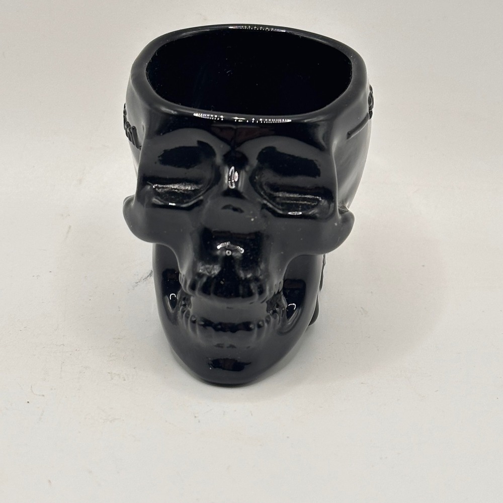 Crystal Head Vodka Black Ceramic Skull Shot Glass 1oz 25ml CHV Barware Halloween